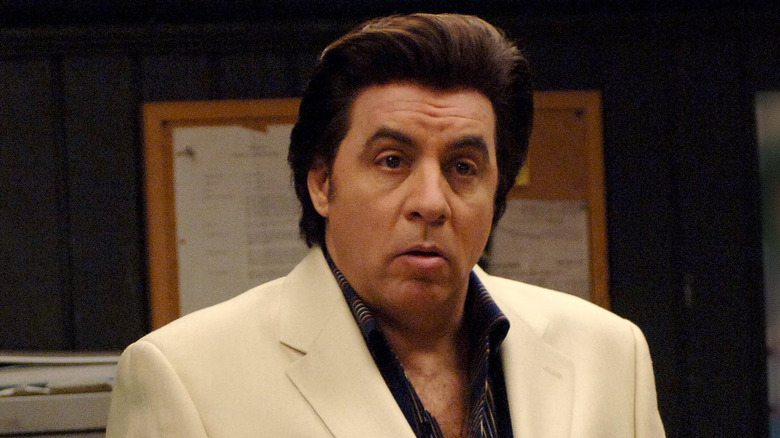 Steven Van Zandt as Silvio Dante, talking in the back office in The Sopranos.