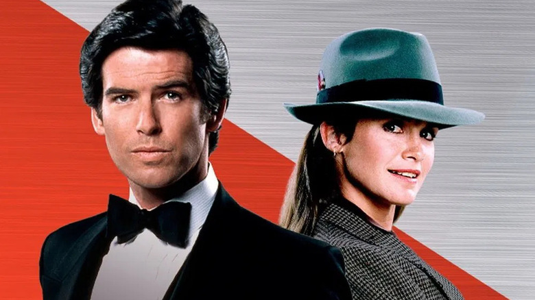 Pierce Brosnan and Stephanie Zimbalist stand back to back in DVD cover art for Remington Steele: The Complete Collection.