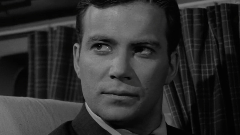 Robert Wilson (William Shatner) puts on a brave face in The Twilight Zone, Nightmare at 20,000 Feet