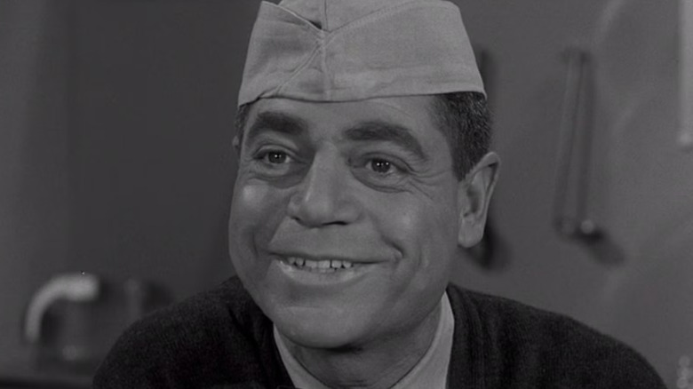 Haley (Barney Phillips) smiles innocently in The Twilight Zone, Will the Real Martian Please Stand Up?