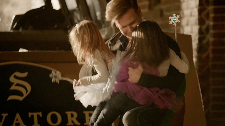 Alaric, Lizzie, and Josie on The Vampire Diaries