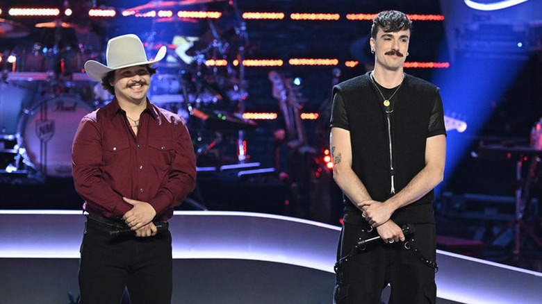 Peyton Kyle and Austin Gilbert in Season 28 of The Voice