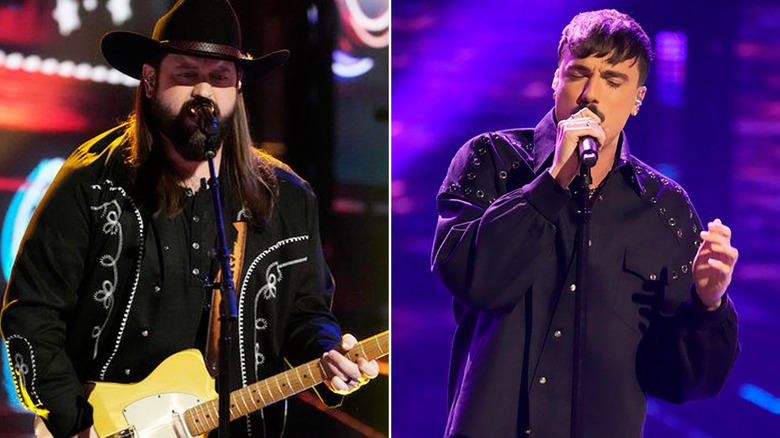 Aaron Nichols and Peyton Kyle in The Voice Season 28 Playoffs