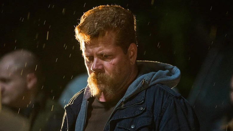 Michael Cudlitz as Abraham Ford, bowing his head in The Walking Dead.