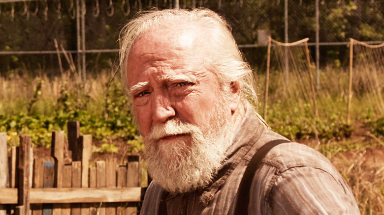 Scott Wilson as Hershel Greene, looking sad in The Walking Dead.