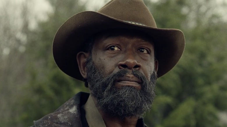 Lennie James as Morgan Jones wears a cowboy hat on The Walking Dead