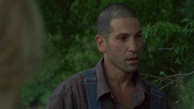 Shane staring into nothing with his mouth half-open on The Walking Dead S2E4