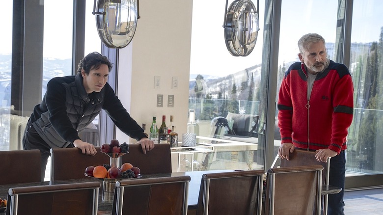 Cory Michael Smith and Steve Carrell in Mountainhead