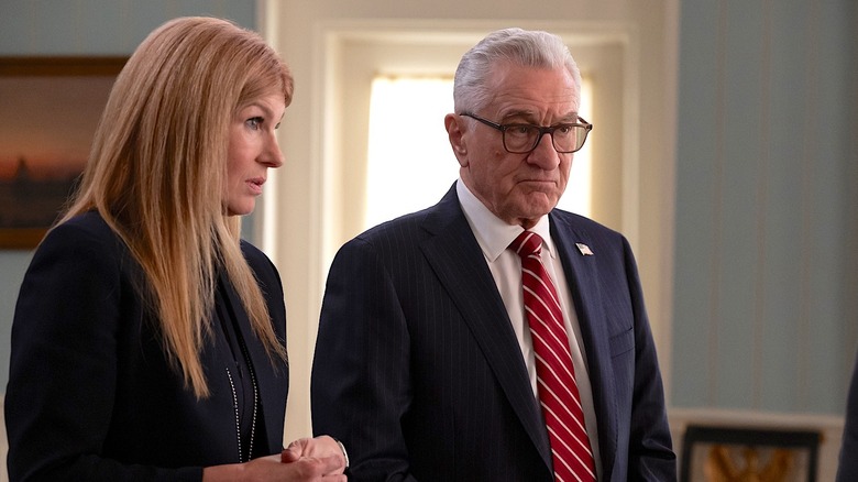 Connie Britton and Robert De Niro look worried in Zero Day