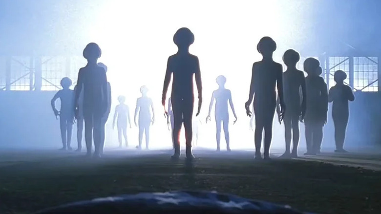 The alien Colonists in a military hanger on The X-Files