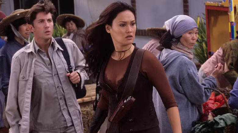 Christien Anholt and Tia Carrere in "Relic Hunter."