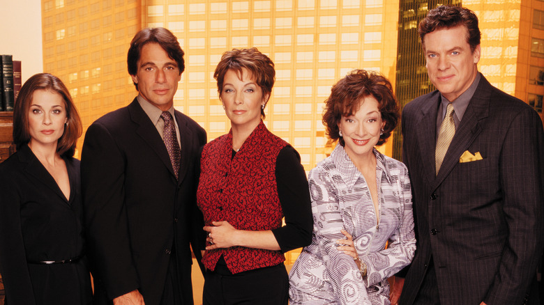 The 'Family Law' cast from left to right: Julie Warner, Tony Danza, Kathleen Quinlan, Dixie Carter, and Christopher McDonald