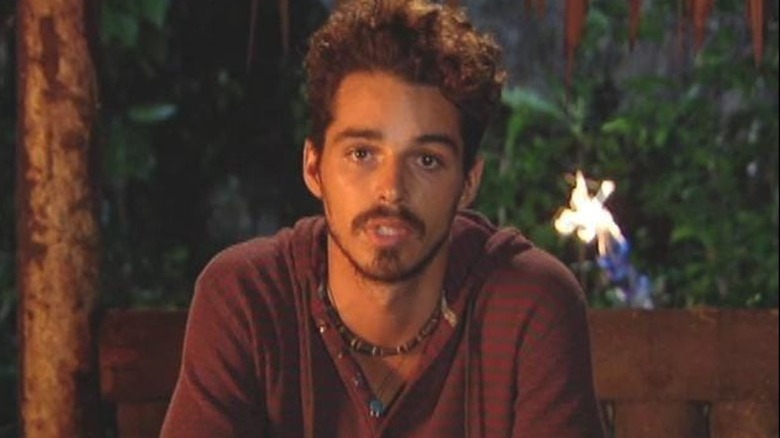 Ozzy talking to the camera after being voted out on Survivor: Micronesia