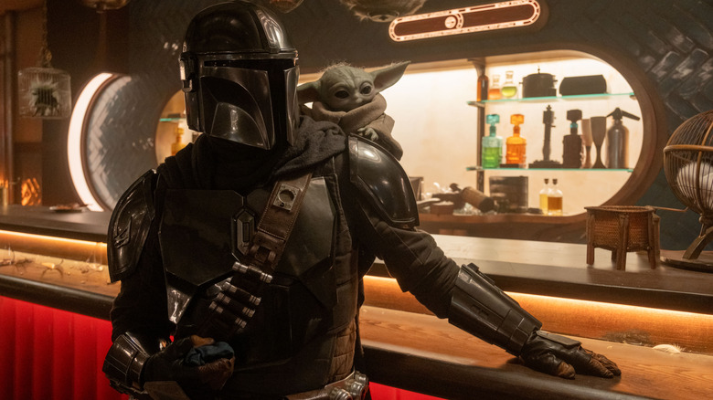 Pedro Pascal as Din Djarin in the Mandalorian spinoff movie The Mandalorian and Grogu