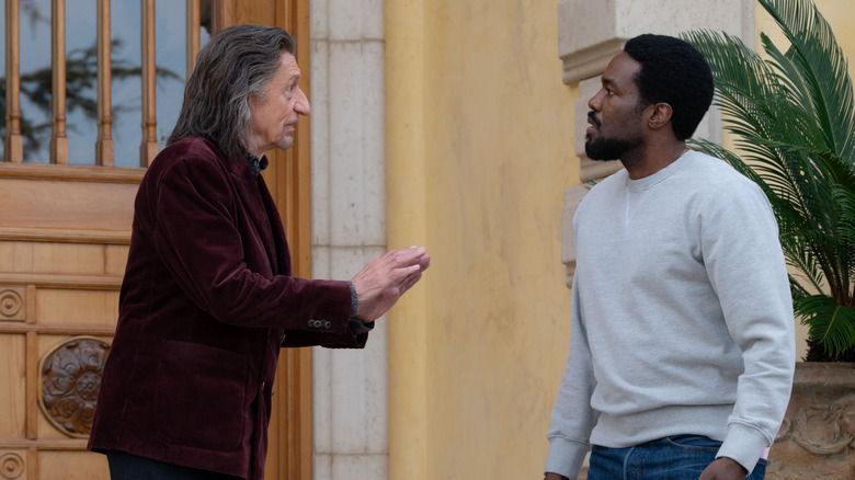 Ben Kingsley's Trevor offers Yahya Abdul-Mateen II's Simon some acting advice in Wonder Man.