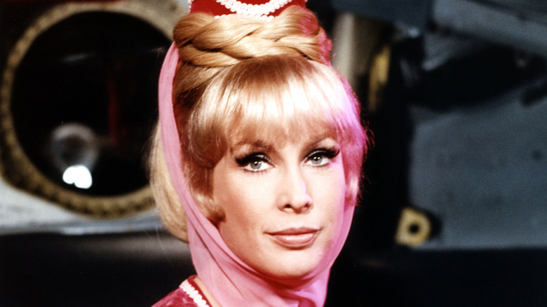 Barbara Eden dons her iconic outfit as genie Jeannie in the fantasy sitcom I Dream of Jeannie