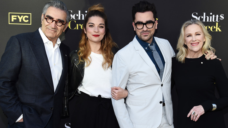 The Emmy-winning cast of Schitt's Creek gather to celebrate their six-season success