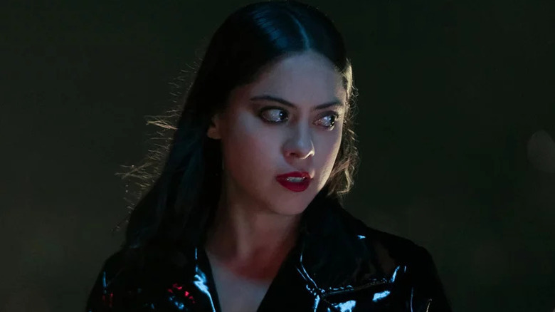 Rosa Salazar's Lisa Nova looking concerned and wearing red lipstick on Brand New Cherry Flavor
