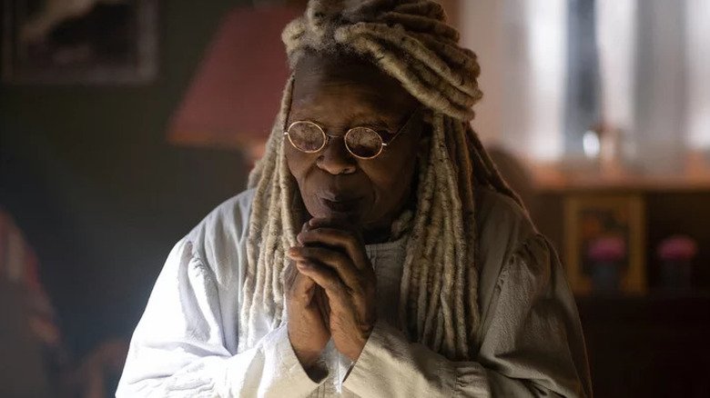 Whoopi Goldberg's Mother Abagail Freemantle wearing sunglasses on The Stand