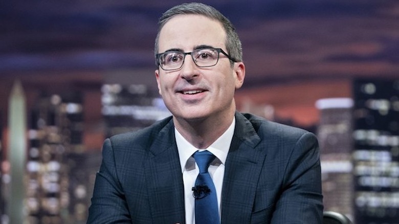 John Oliver in suit on Last Week Tonight With John Oliver