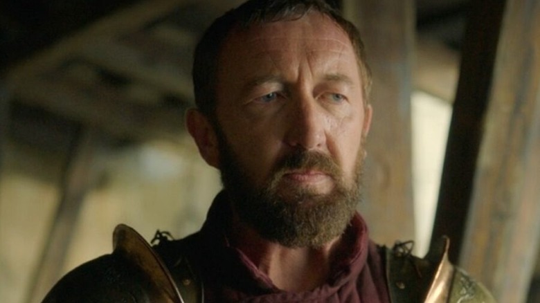 Commander Ballantine (Ralph Ineson) wearing armor on Willow