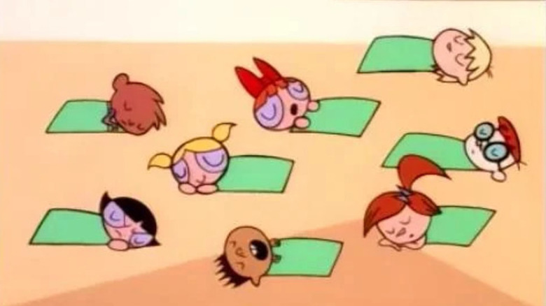 The Powerpuff Girls and Dexter sleep with their classmates in The Powerpuff Girls