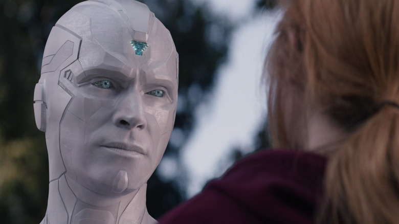 White Vision and Wanda in WandaVision