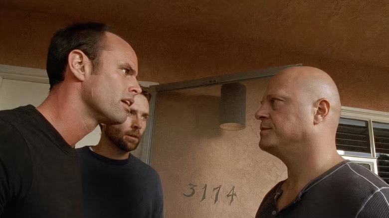 Shane staring at Vic on "The Shield"