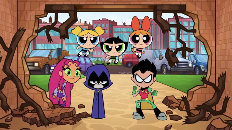 The Powerpuff Girls alongside the Teen Titans on Teen Titans Go!