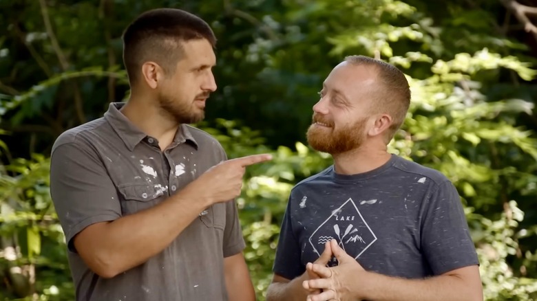 Evan Thomas pointing finger at Keith Bynum while speaking