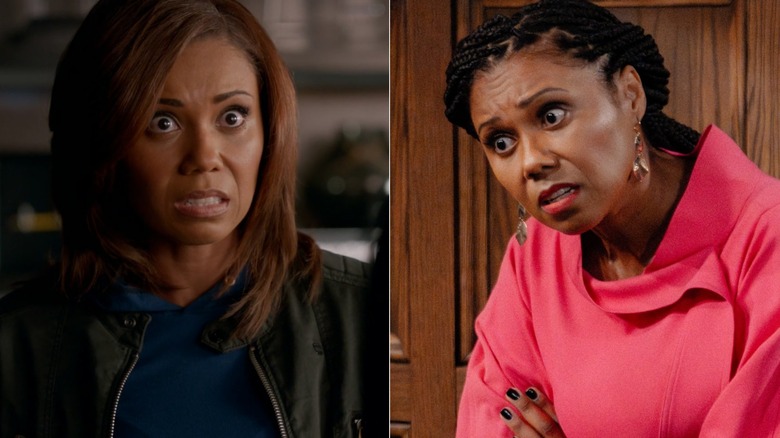 A side-by-side photo of Toks Olagundoye in Castle and Frasier.
