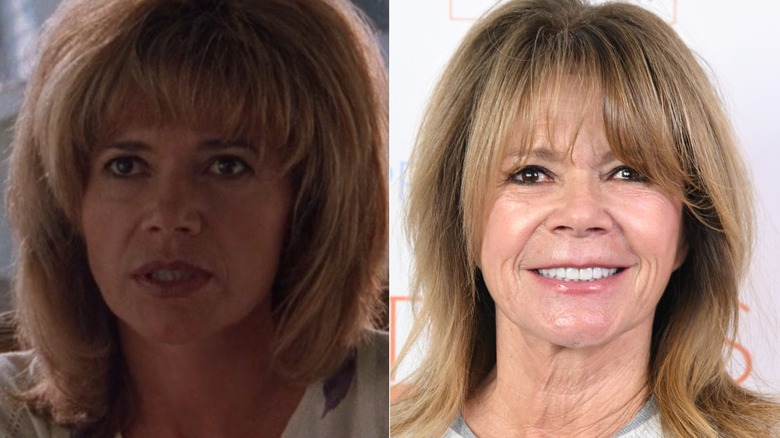 A split image of Mary-Margaret Humes as Gail Leery on Dawson's Creek, and on a recent red carpet