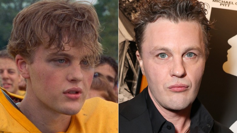 A split image of Michael Pitt as Henry Parker on Dawson's Creek, and on a 2024 red carpet