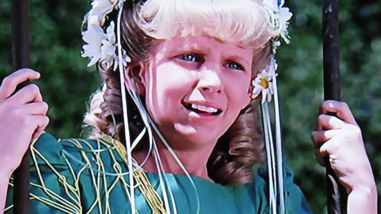 Allison Balson's Nancy prepares for a dunking on Little House on the Prairie.
