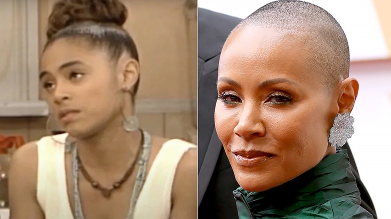 Jada Pinkett Smith as Lena on A Different World, and at the 2022 Oscars before the Chris Rock drama went down.