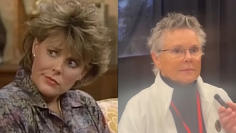 Amanda Bearse as Marcy gives classic side-eye on Married...With Children, and talks to fans at a horror convention in real life.