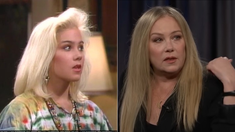 Christina Applegate as Kelly on Married...With Children, and herself on Jimmy Kimmel Live
