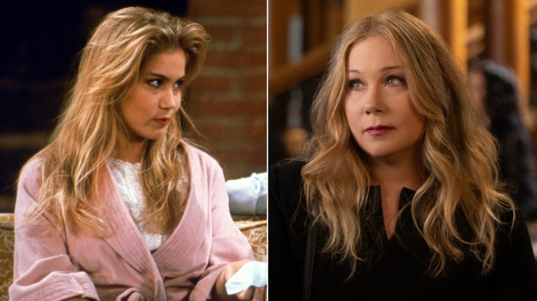 Christina Applegate as Kelly on Married...With Children, and herself on Jimmy Kimmel Live