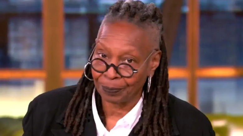 Whoopi Goldberg looks into the camera on The View