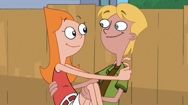 Jeremy holds Candace in his arms on Phineas and Ferb