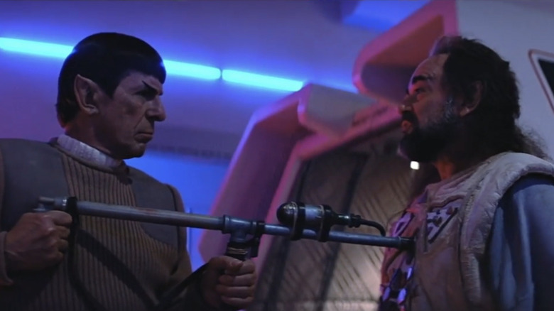 Spock and his half-brother Sybok confront each other in Star Trek V: The Final Frontier.
