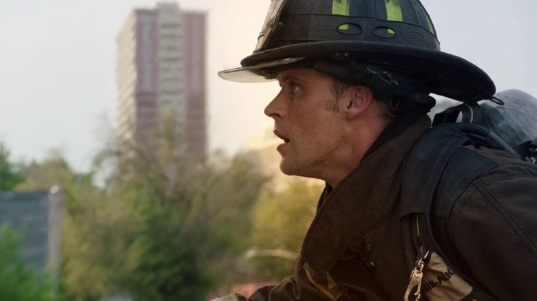 Matthew Casey wearing a firefighter's uniform in Chicago Fire (2012)