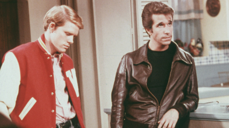 Richie and Fonzie looking sad in "Happy Days"