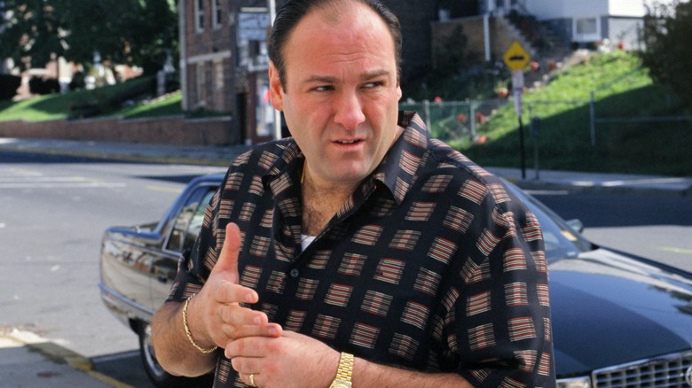Tony Soprano looking nervous
