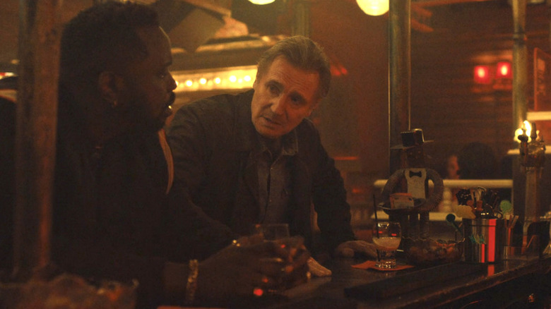 Liam Neeson meets Brian Tyree Henry's Alfred in a bar on Atlanta.