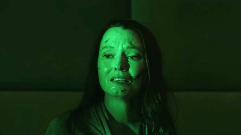Tamerlane upset, doused in green light in "The Fall of the House of Usher"