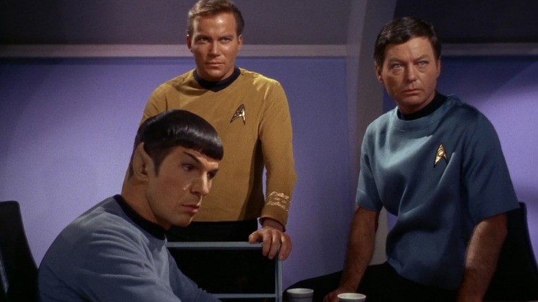 Dr. McCoy, Kirk and Spock in "Star Trek" original series