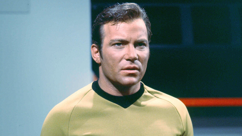 William Shatner as Captain James T. Kirk looking deep in thought