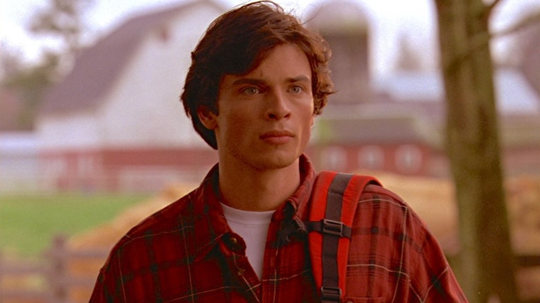 Tom Welling's Clark Kent on his family's farm on Smallville.