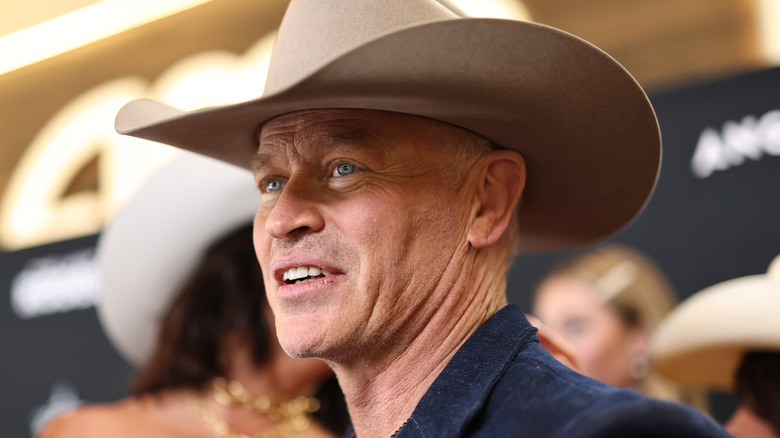 Neal McDonough wearing a cowboy hat at the premiere for The Last Rodeo